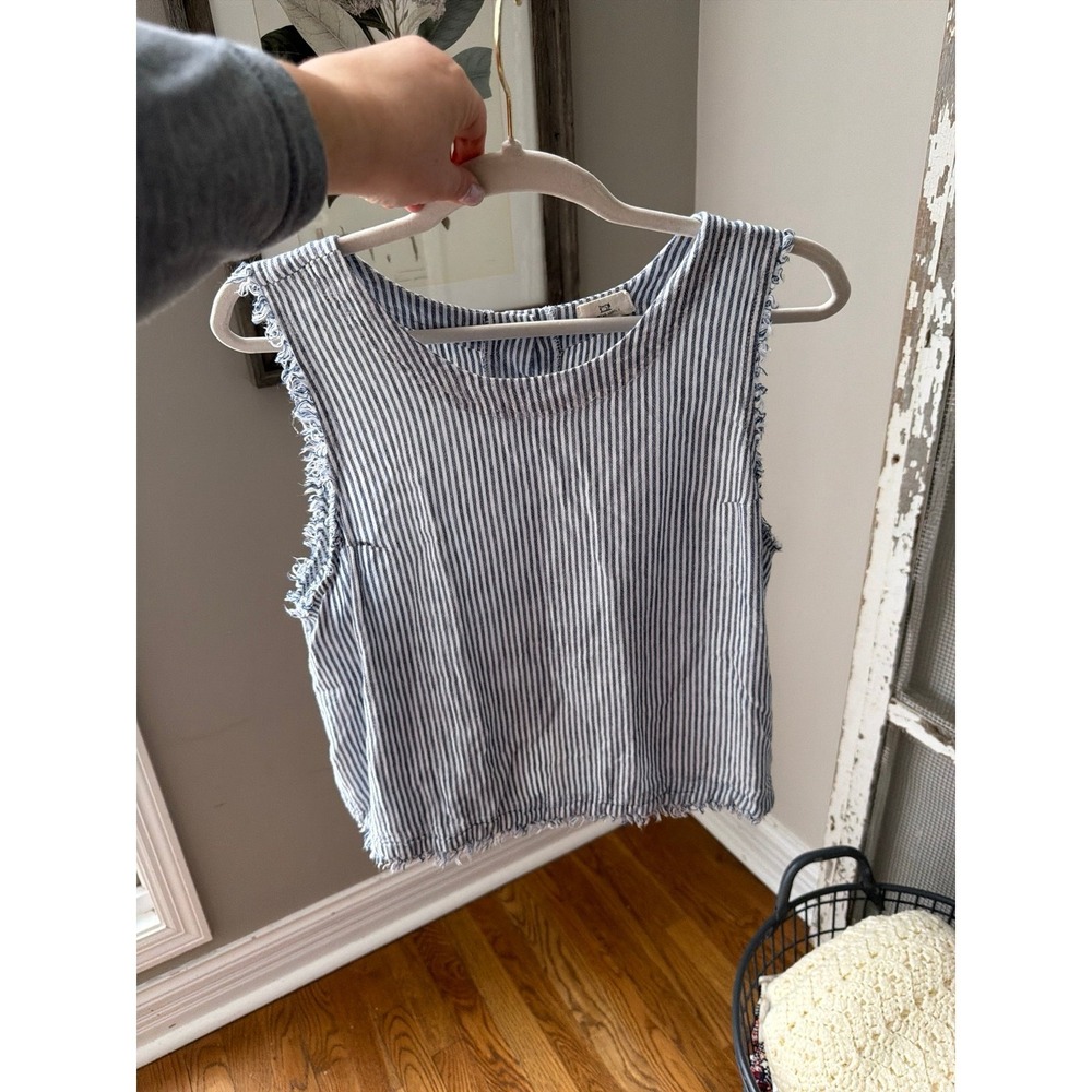 THREAD & SUPPLY Womens Sleeveless stripe Blouse Top Size Xl